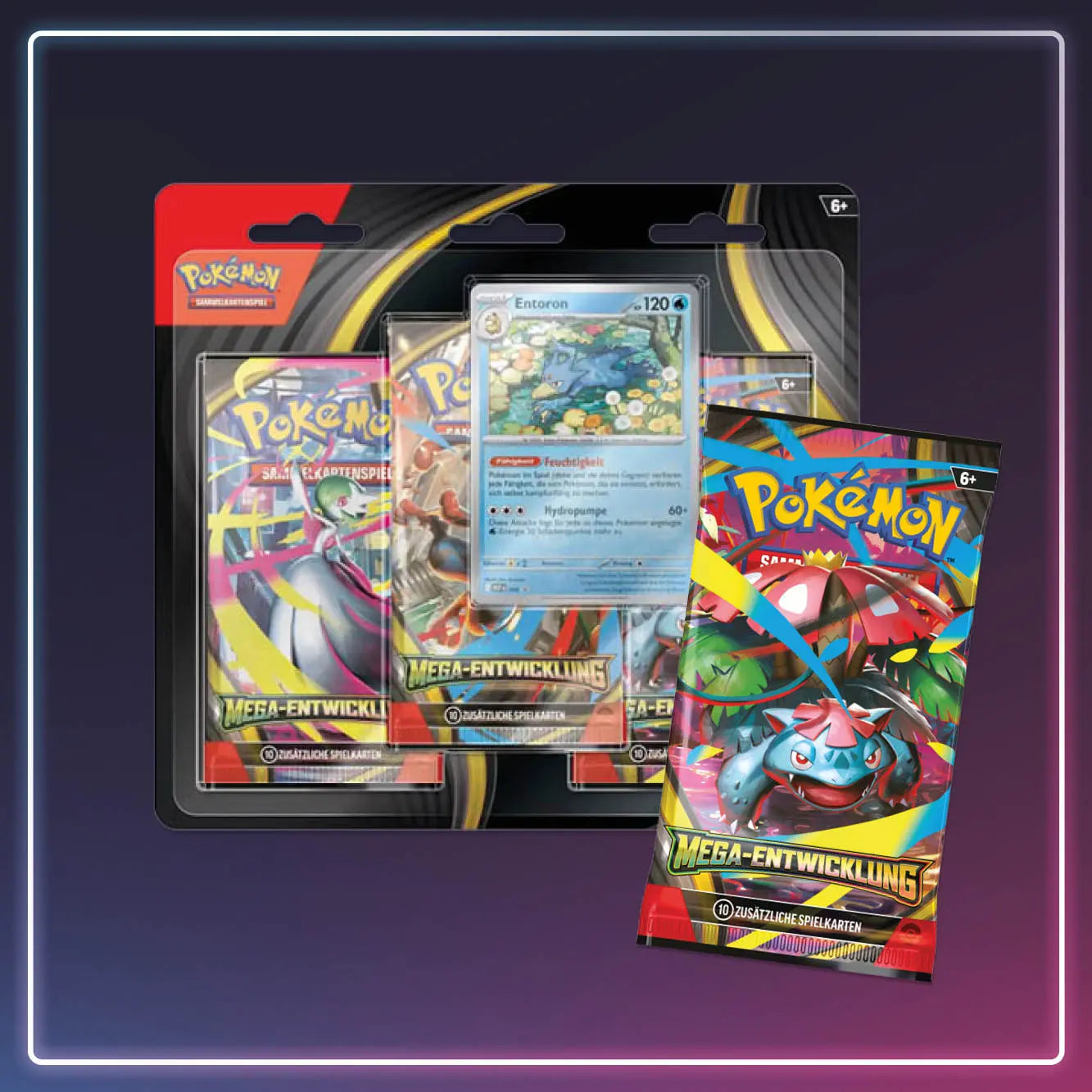 Pokémon - Karmesin und Purpur - 3er Blister Mega Entwicklung - Deutsch