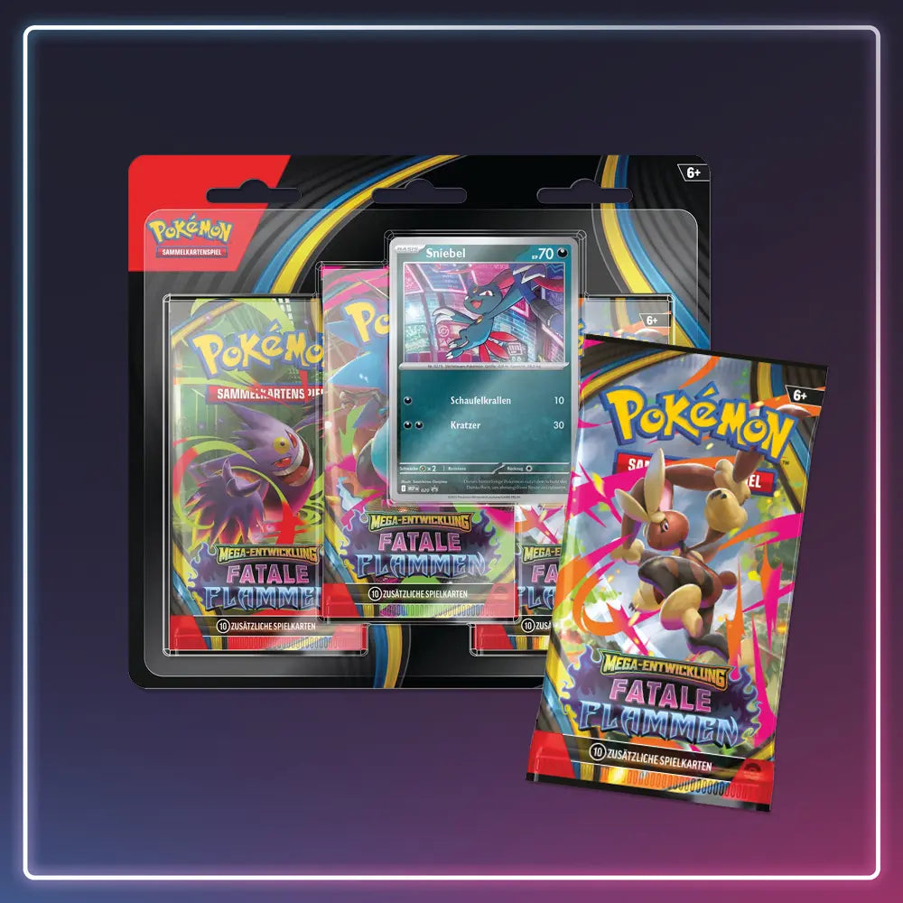 Pokémon - Mega Entwicklung - 3er Blister Fatale Flammen - Deutsch