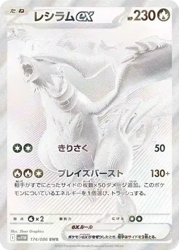 Reshiram EX Monochrom