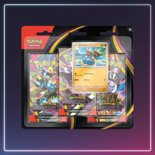 Pokémon - Mega Entwicklung - 3-Pack Blister Dunkelnacht - Deutsch