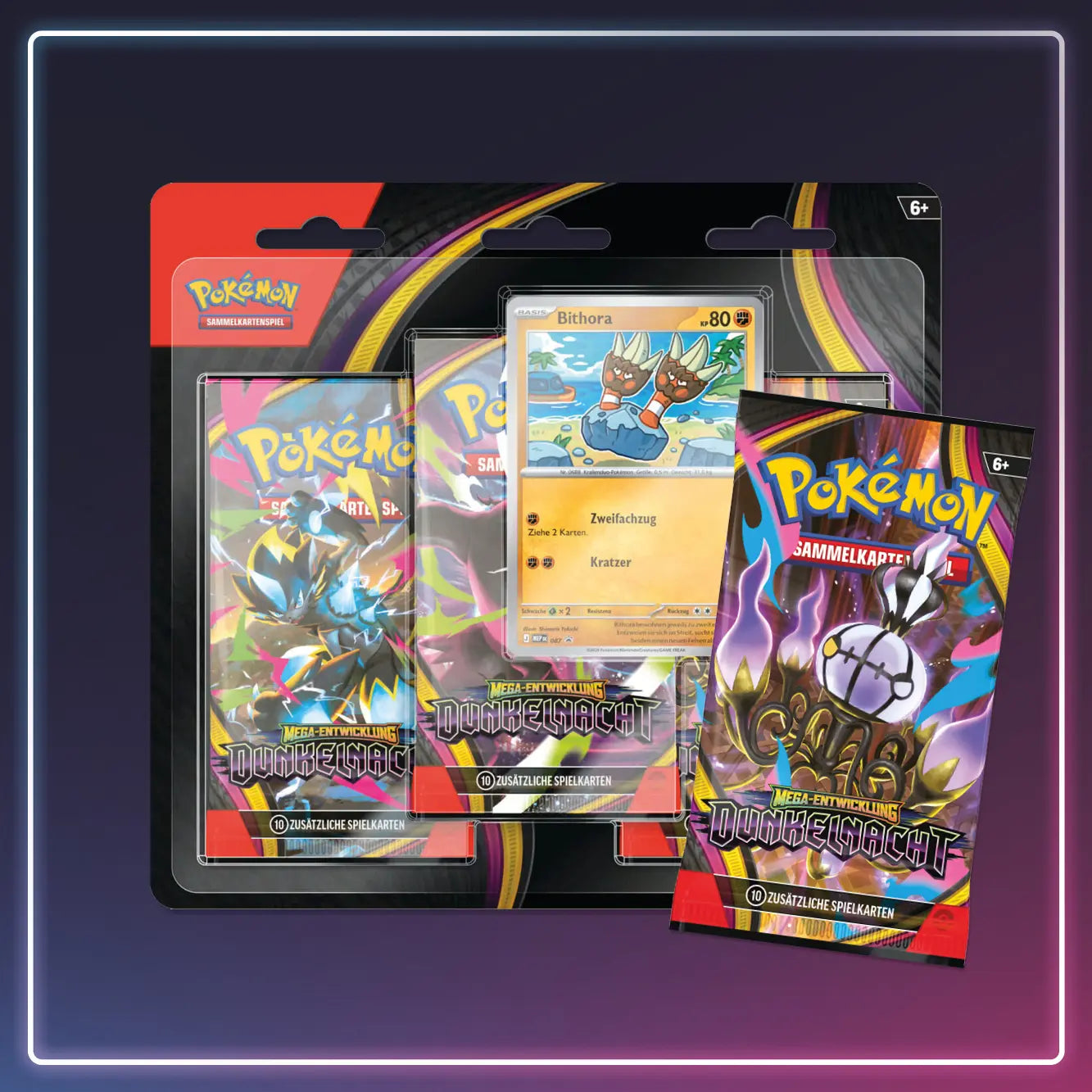 Pokémon - Mega Entwicklung - 3-Pack Blister Dunkelnacht - Deutsch