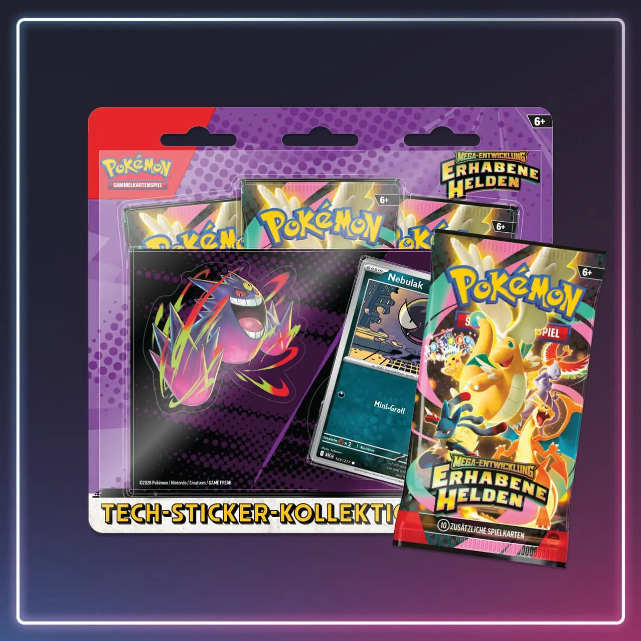 Pokémon - Erhabene Helden - Tech Sticker Kollektion Nebulak - Deutsch