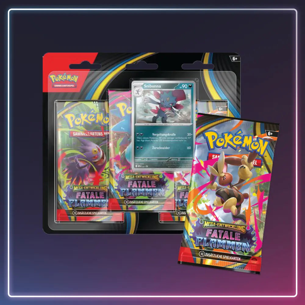 Pokémon - Mega Entwicklung - 3er Blister Fatale Flammen - Deutsch