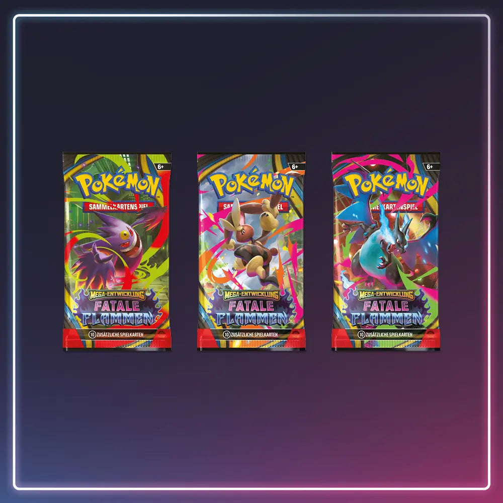 Pokémon - Mega Entwicklung - 3er Blister Fatale Flammen - Deutsch