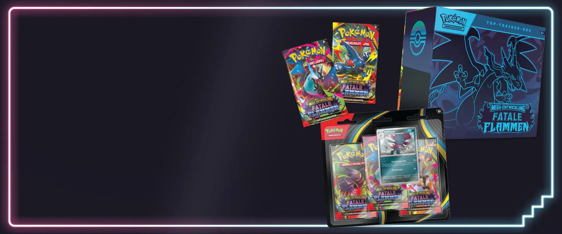 Booster, Bundles und Top Trainer Boxen Fatale Flammen - Jetzt im Kanto Kiosk kaufen.