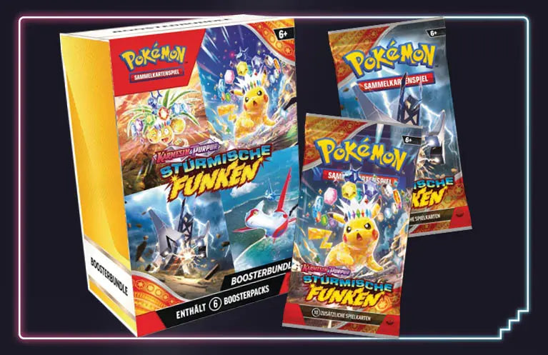 Stürmische Funken Boosterbundles - Stark limitierter Bestand - jetzt sichern im Kanto Kiosk